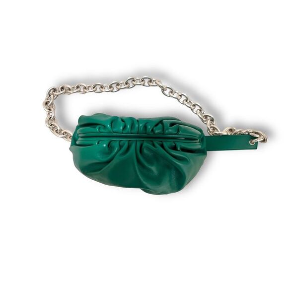 Dumpling Chain Shoulder Bag Green Silver - Picture 5 of 8